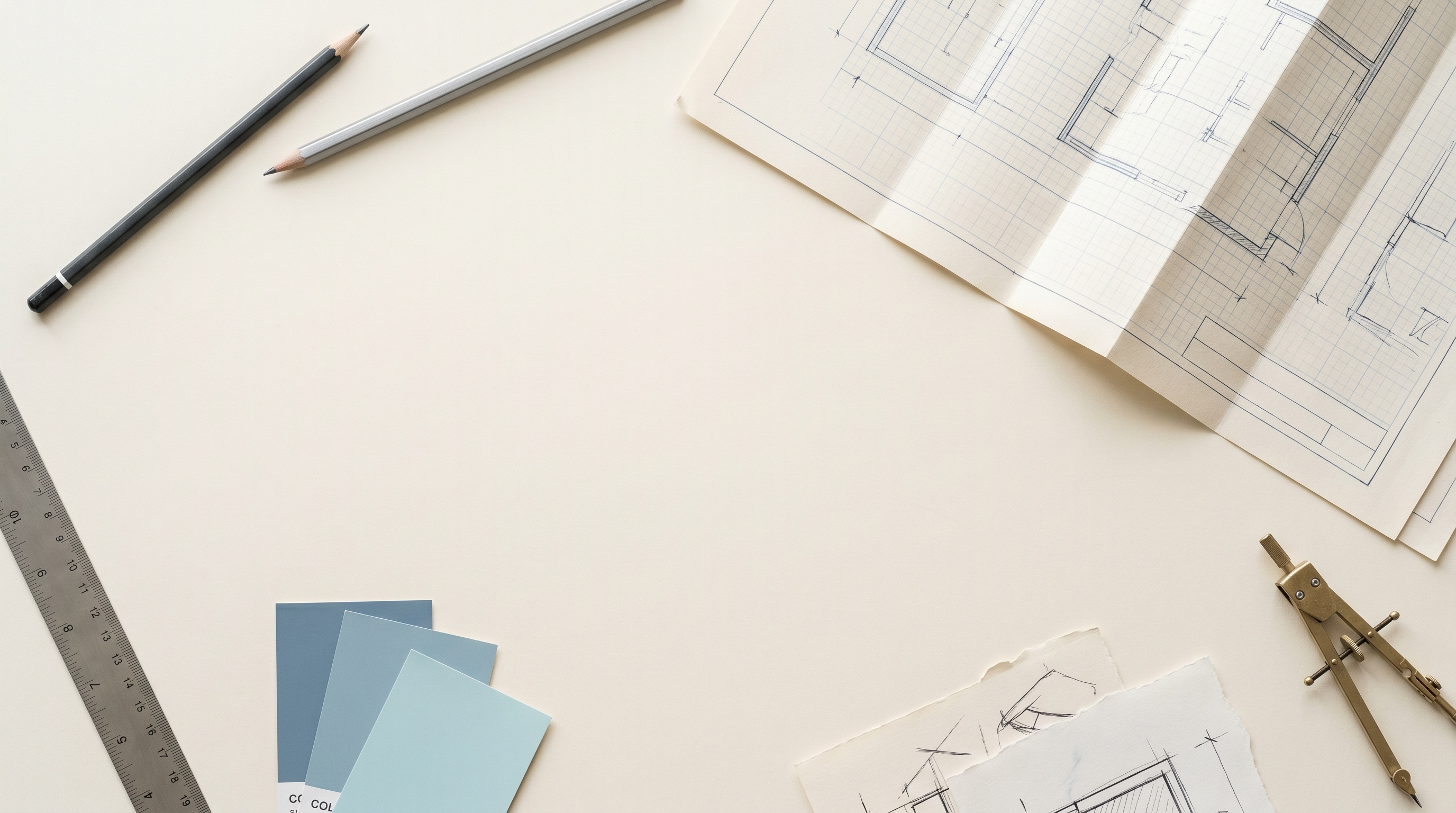 Designer's workspace with craft tools